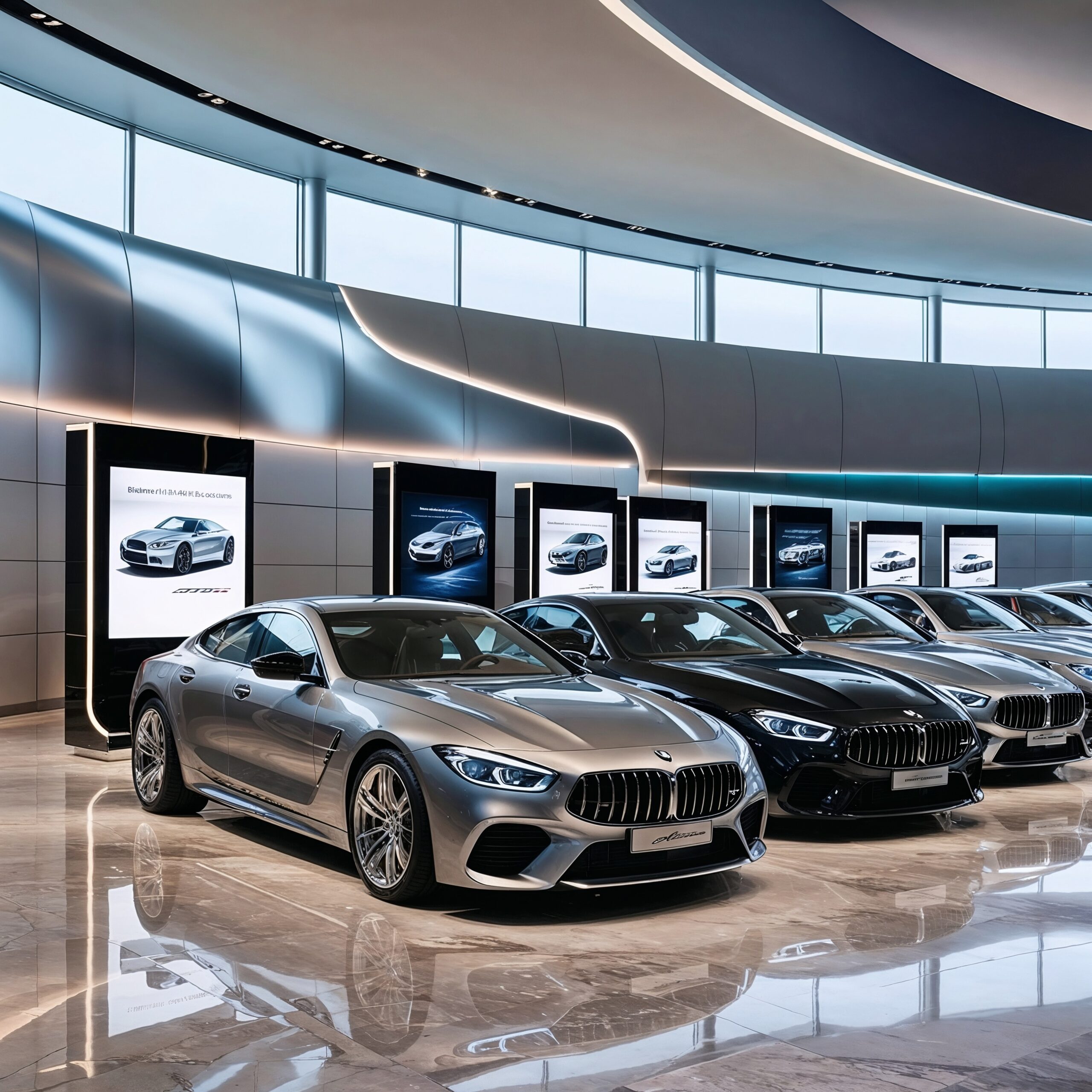 Backlit advertising displays with car advertising