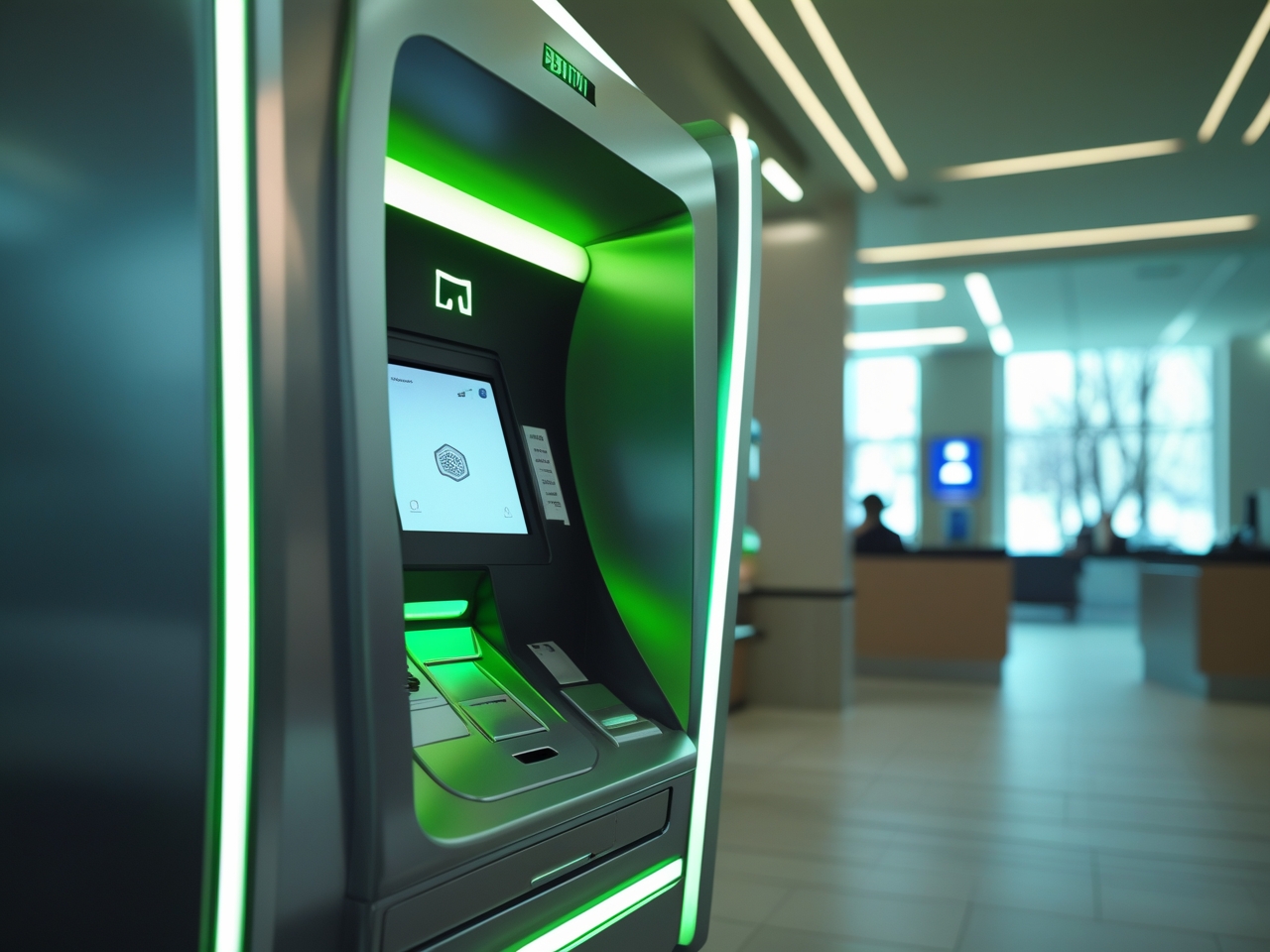 ATM in a Bright Environment with LED Accent Lighting