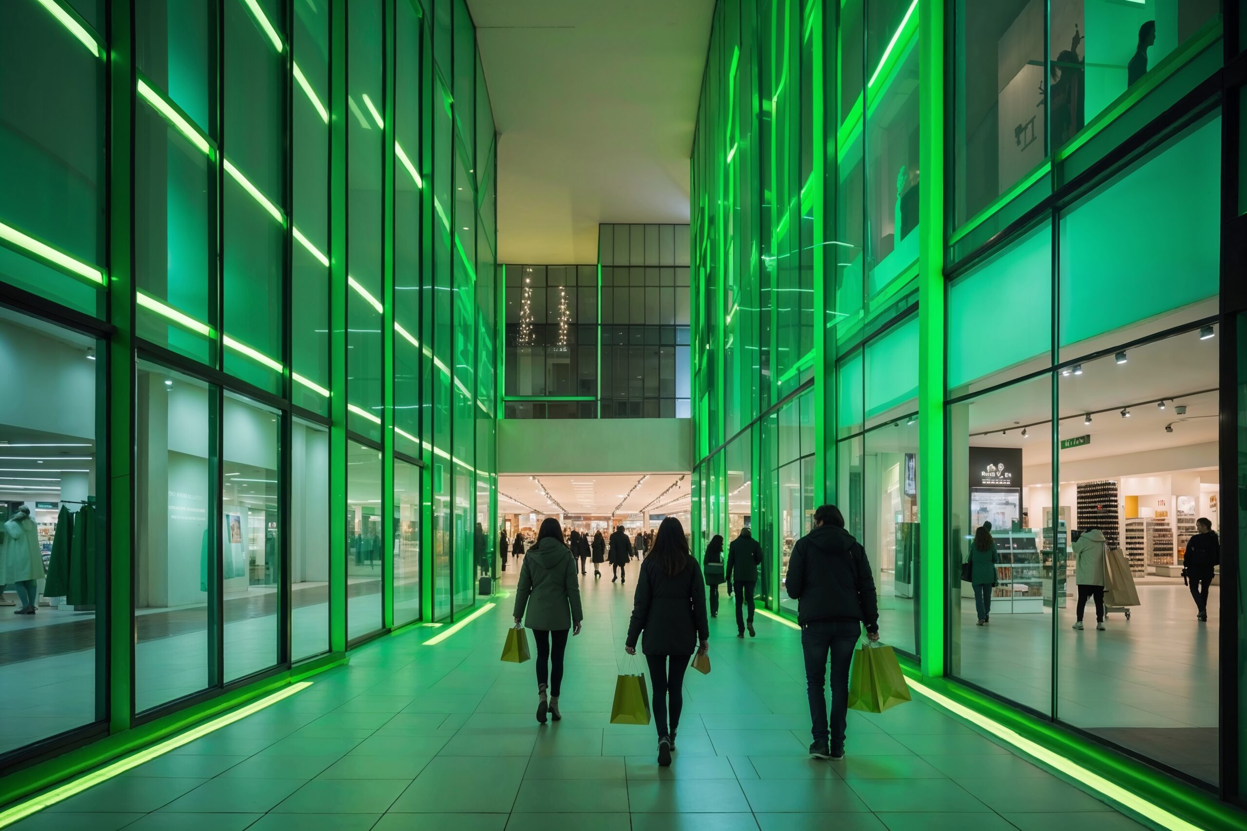 Shopping Center with LED Line Lighting