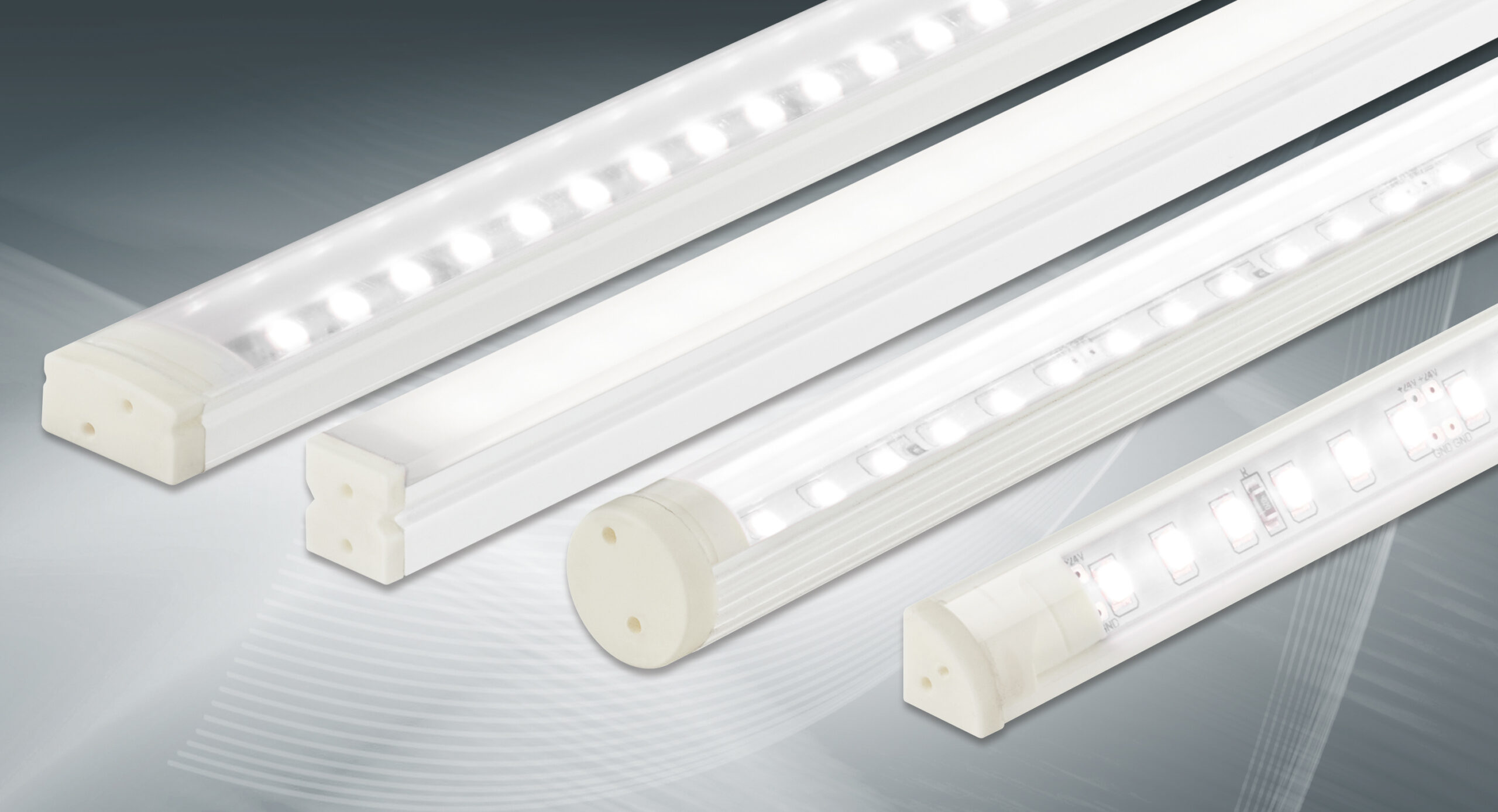 LED modules for refrigeration lighting on silver background