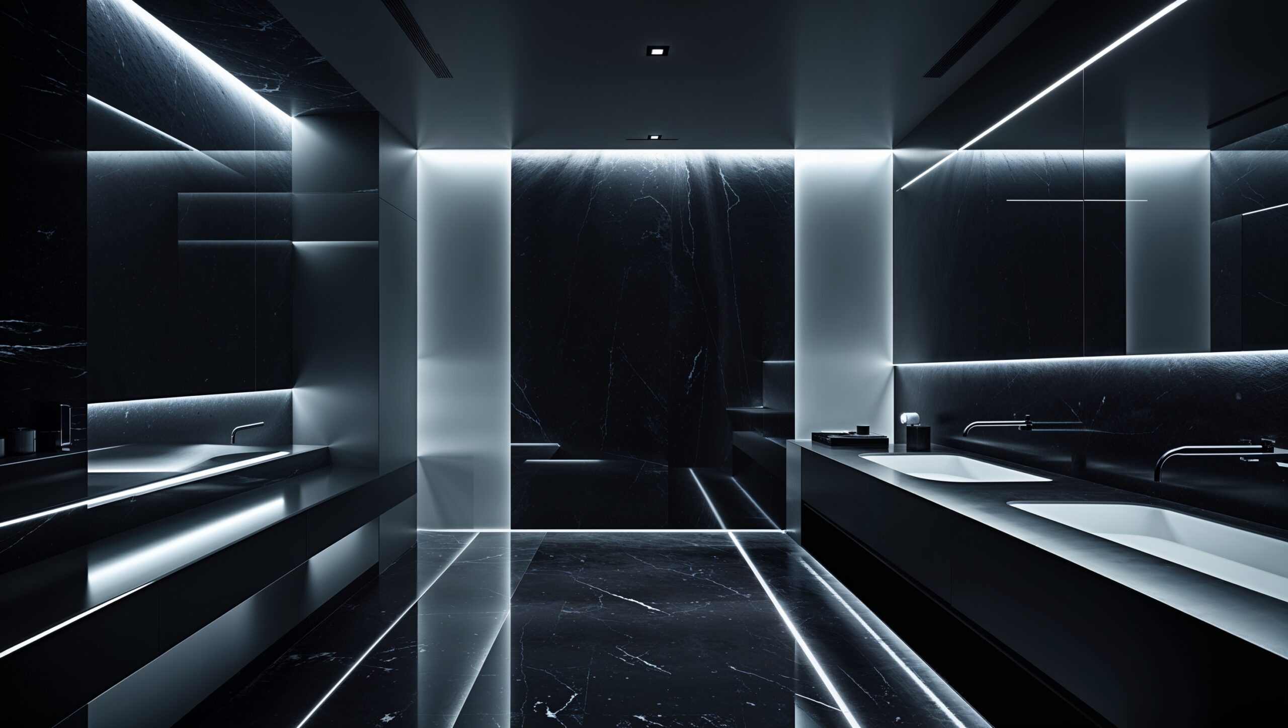 Modernes Badezimmer mit integrierter LED-Beleuchtung