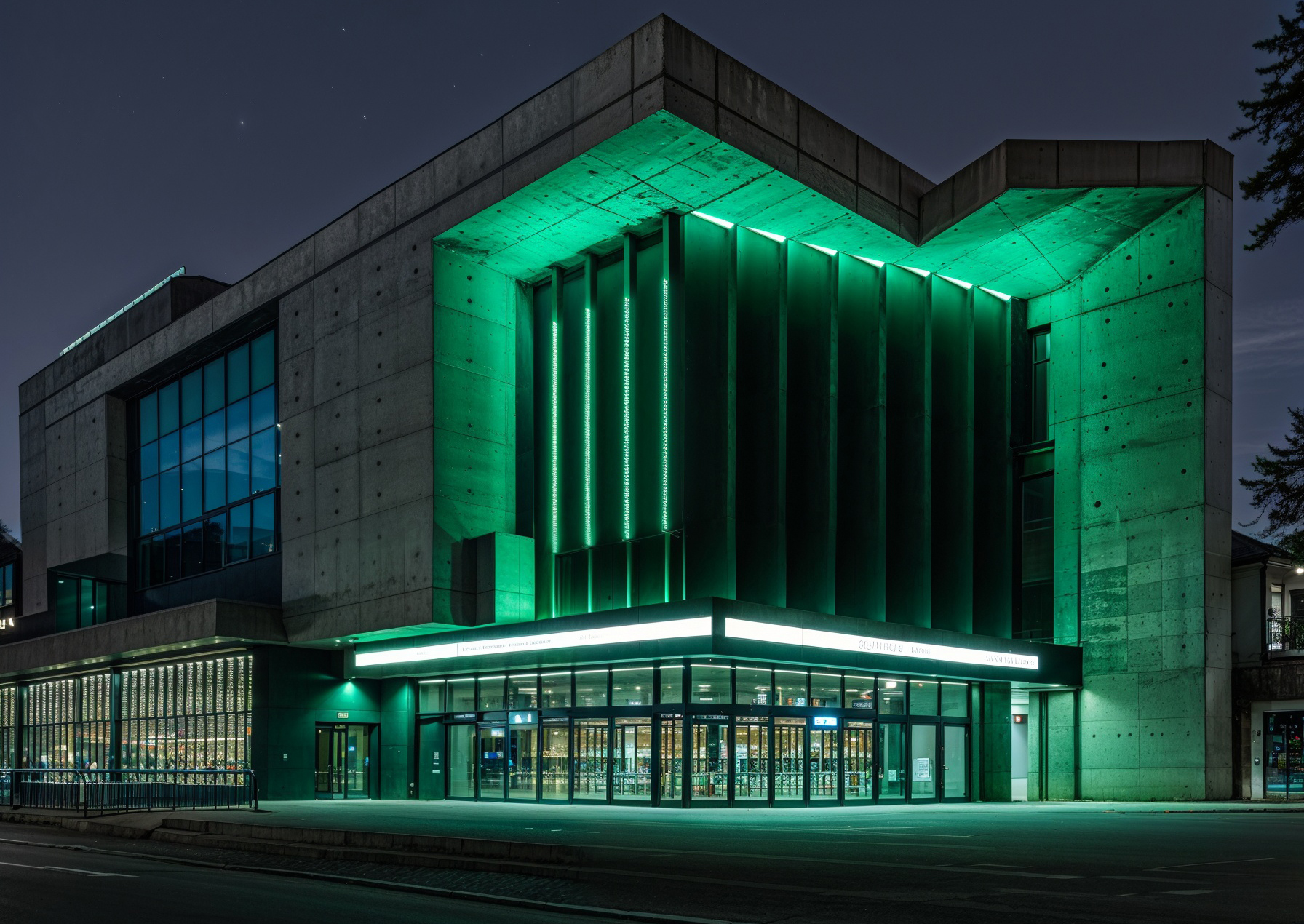 LED facade lighting of a public building
