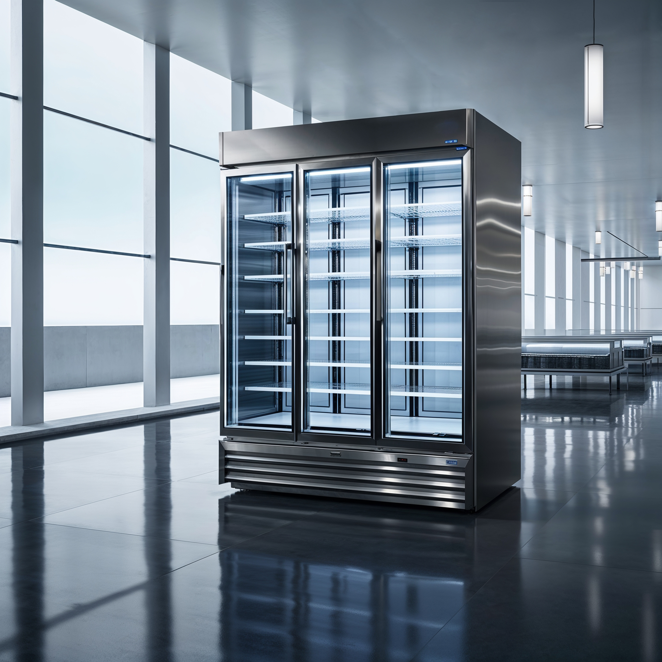 Freestanding Refrigeration Unit with LED Lighting